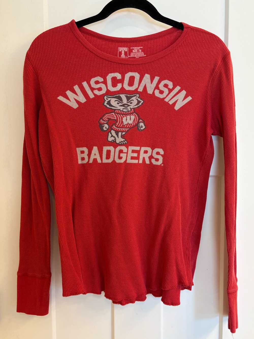 Wisconsin Badgers Long Sleeve Waffle Knit Thermal Crew Neck Shirt